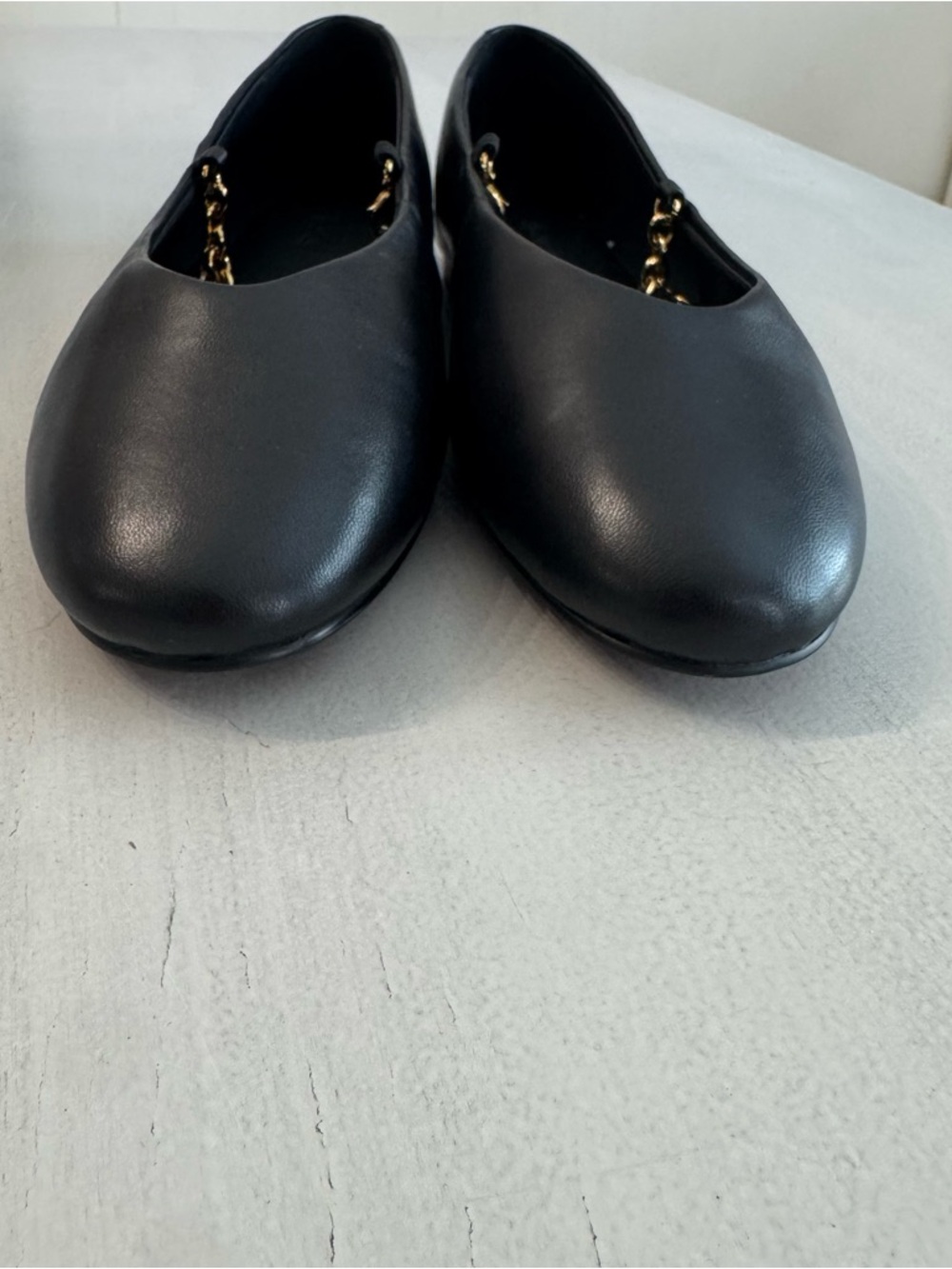 Madewell Womens Black Remy Mary Jane Leather Chain-Accent Ballet Flats Sz 9 NWOT - Picture 8 of 12
